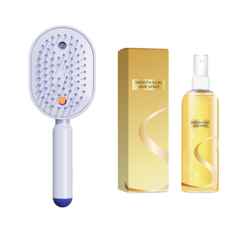 🥳2026 HOT SALE🥳💞50K+ VERKOCHT!💆♀️🔘50% KORTING! Elektrische haarborstel met spray & massage – Zacht ontwarren, voedende nevel. Zachte borstelharen, reiniging met één druk op de knop. ✨🪮