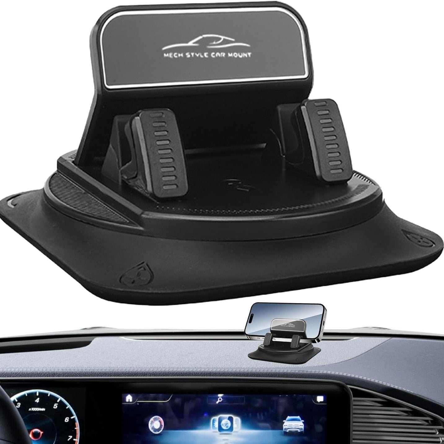 🔄🚗 Autotelefoonhouder | 360° verstelbaar · Vergrendeling met één hand in 0,1 seconde · Antislip en beschadigt het dashboard niet · Waterdicht en vlekbestendig
