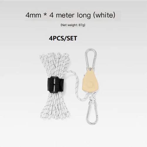 🔥55% korting🪢Bärbar Justerbar Fix Tält Hög styrka Snabb koelkast Remskiva Camping Rope 🌳 (4 stuks / set)