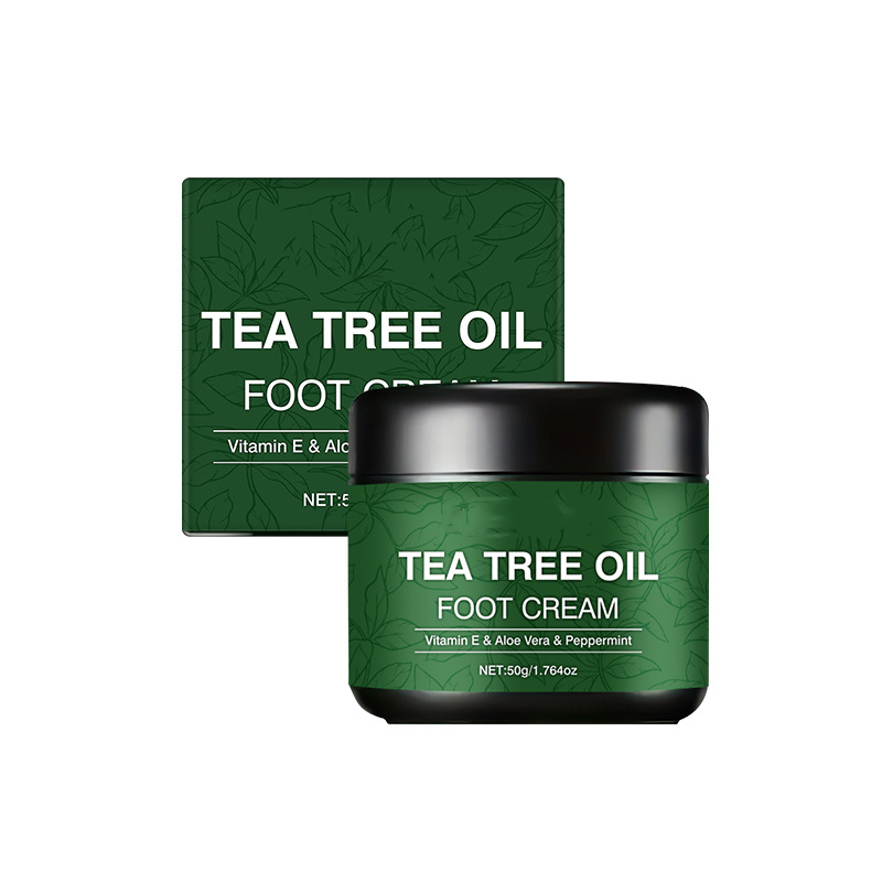 Voetmaskercrème met Tea Tree-olie 🦶 — Aloë voor diepe hydratatie, vitamine E voor het herstellen van gebarsten huid: Geniet thuis van een voetbehandeling van spakwaliteit 🧴