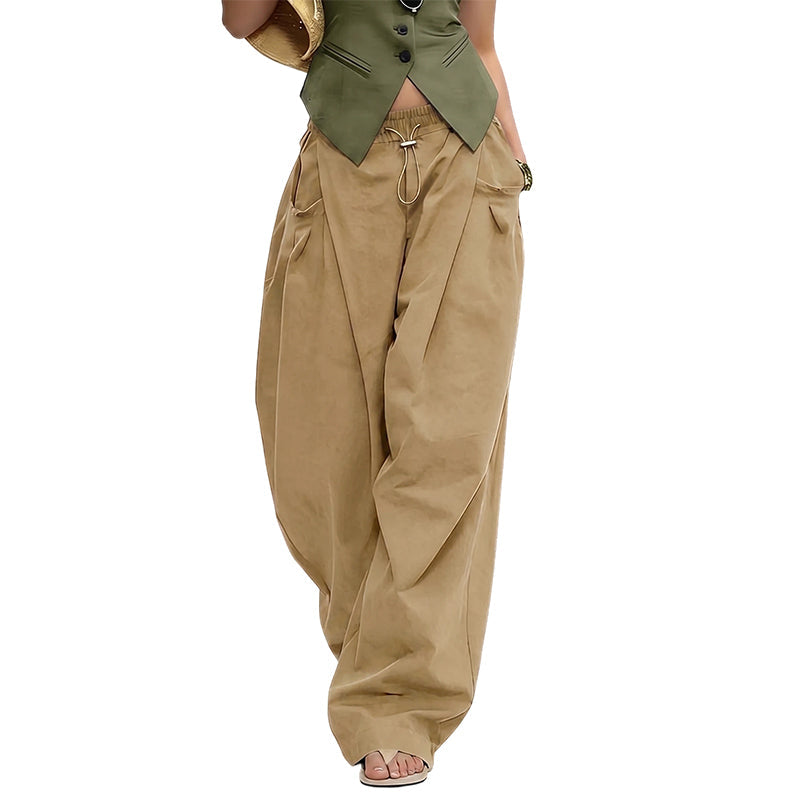 ๐ NU 50% KORTING! ๐ Volumineuze, geplooide lanterbroek โ soepelvallend, elegant en met wijde pijpen โ perfect voor een chique zomerlook of een formele gelegenheid โจ