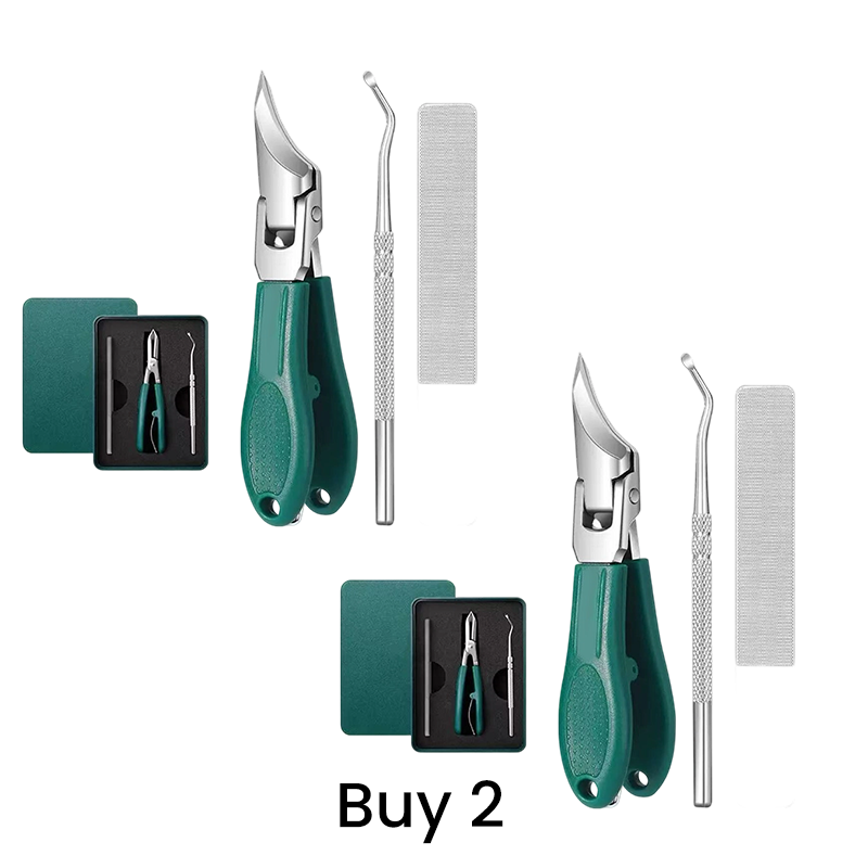 ✂️ Driedelige set voor het nauwkeurig vijlen van teennagels | Gebogen mesje voorkomt barsten - Dubbelzijdige vijl om ruwe randjes glad te maken | 🏃 Verzorging thuis - Handig voor op reis