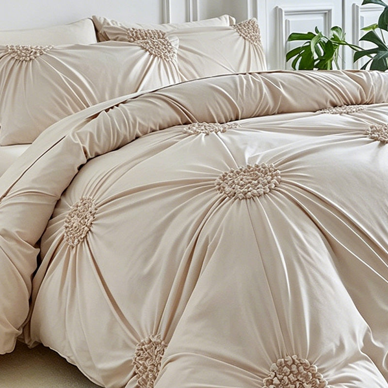 🛏️ Elegant Duvetovertrek met Luxe Plooidetails – Geef Je Slaapkamer een Warme Hoteluitstraling ✨