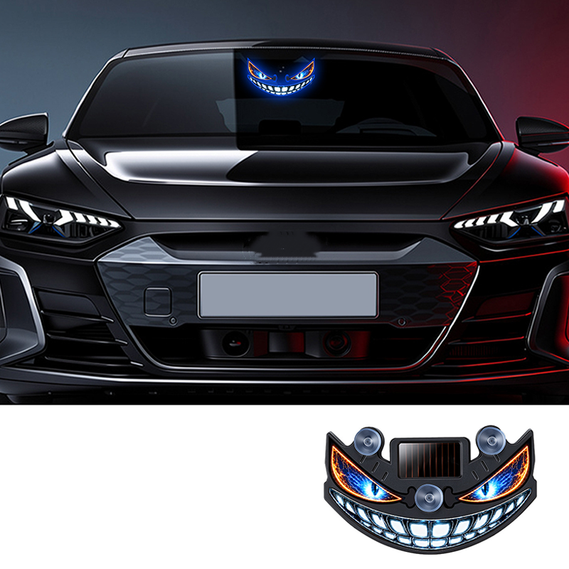 🔥 50% KORTING! 😈 Solar LED-waarschuwingslampje voor de auto „Teufelssauge“ ✨ Trillingssensor, opladen via USB en zonne-energie, universeel voor personenauto’s en vrachtwagens
