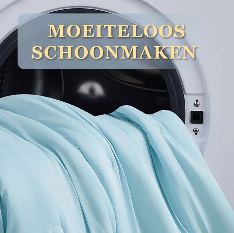 🥵🚫 50% KORTING! Je matras is geen oven. Met deze ijslucht-lichte zomerset voelt je bed als een koel hotelbed op een Grieks eiland. Ademend, zweetafstotend, en zo glad dat je er bijna uit glijdt van comfort!