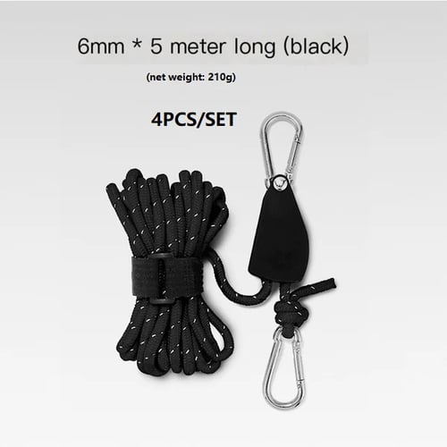 🔥55% korting🪢Bärbar Justerbar Fix Tält Hög styrka Snabb koelkast Remskiva Camping Rope 🌳 (4 stuks / set)