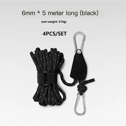 🔥55% korting🪢Bärbar Justerbar Fix Tält Hög styrka Snabb koelkast Remskiva Camping Rope 🌳 (4 stuks / set)