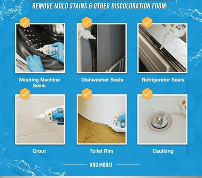 🔥TIJDELIJKE AANBIEDING 60% KORTING!!💥 Schimmelverwijderingsgel met schrobborstel – Krachtige schimmelverwijderaar voor wasmachineafdichtingen, douchekit, tegelvoegen en badkamer