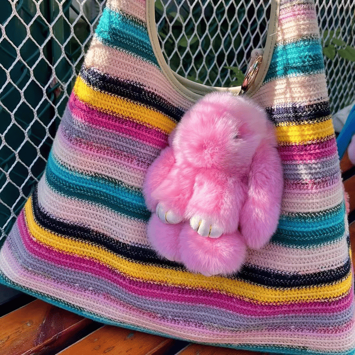 🐰 NU 60% KORTING! 🏆 Handgemaakte zachte konijnenpomponbedeltjes – Schattig ontwerp, hoogwaardig garen & perfect voor tassen/sleutels 🎀