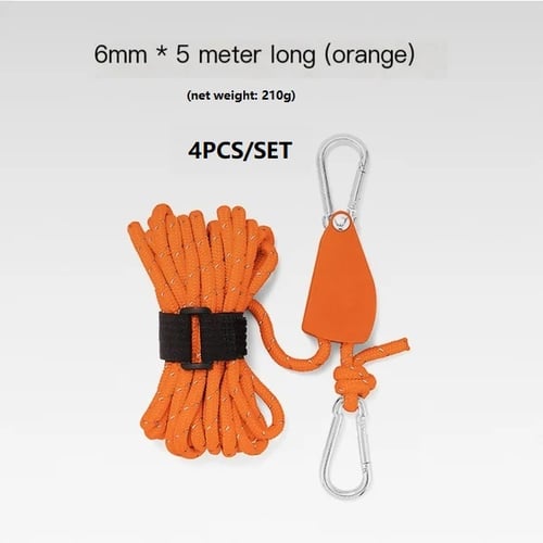 🔥55% korting🪢Bärbar Justerbar Fix Tält Hög styrka Snabb koelkast Remskiva Camping Rope 🌳 (4 stuks / set)