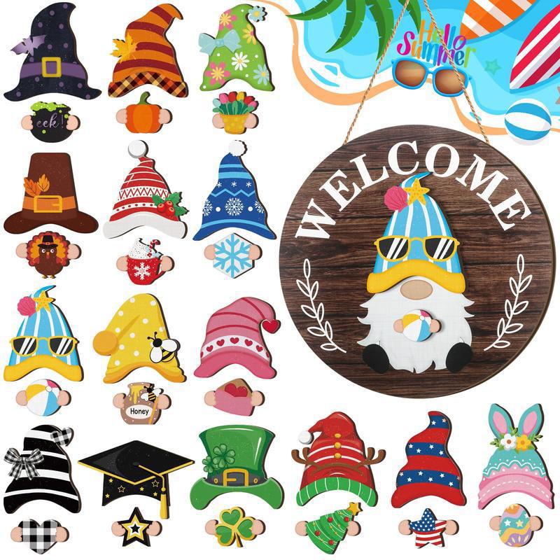 🐇LENTE 2026 HOT SELLER💥Highland Cow-bord Verwisselbaar welkomstbord met magneet Afneembare hoeden Schattige hangende koeien