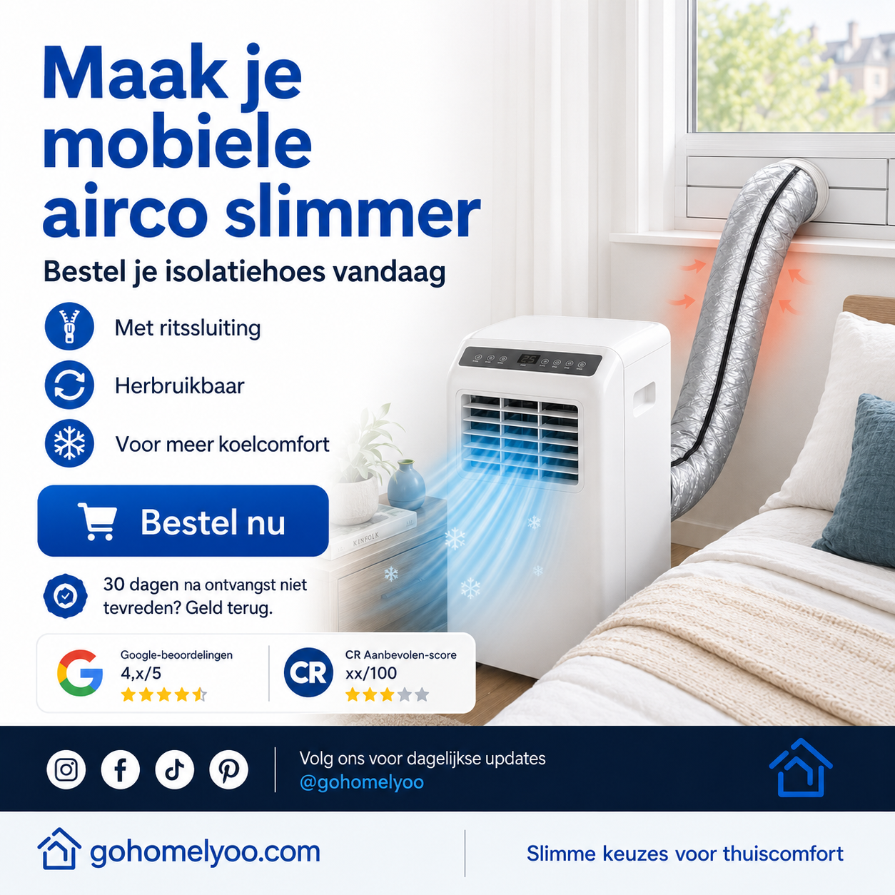 ❄️ 50% KORTING – Airco Isolatiehoes – Houd Je Kamer Koeler & Bespaar Energie 🌬️