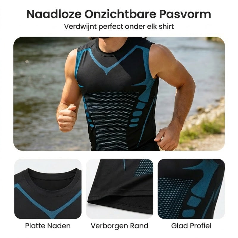🔥 NU 50% KORTING! 💪 Ionic Shaping-vest – Compressie & verkoeling – Lichaamscontouren & mouwloos – Onzichtbaar onder kleding 🕶️