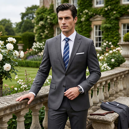 ✨👔60% KORTING + GRATIS VERZENDING 💼Tweedelig herenpak in moderne pasvorm – ademend, kreukvrij en professionele stijl ✨
