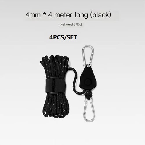 🔥55% korting🪢Bärbar Justerbar Fix Tält Hög styrka Snabb koelkast Remskiva Camping Rope 🌳 (4 stuks / set)