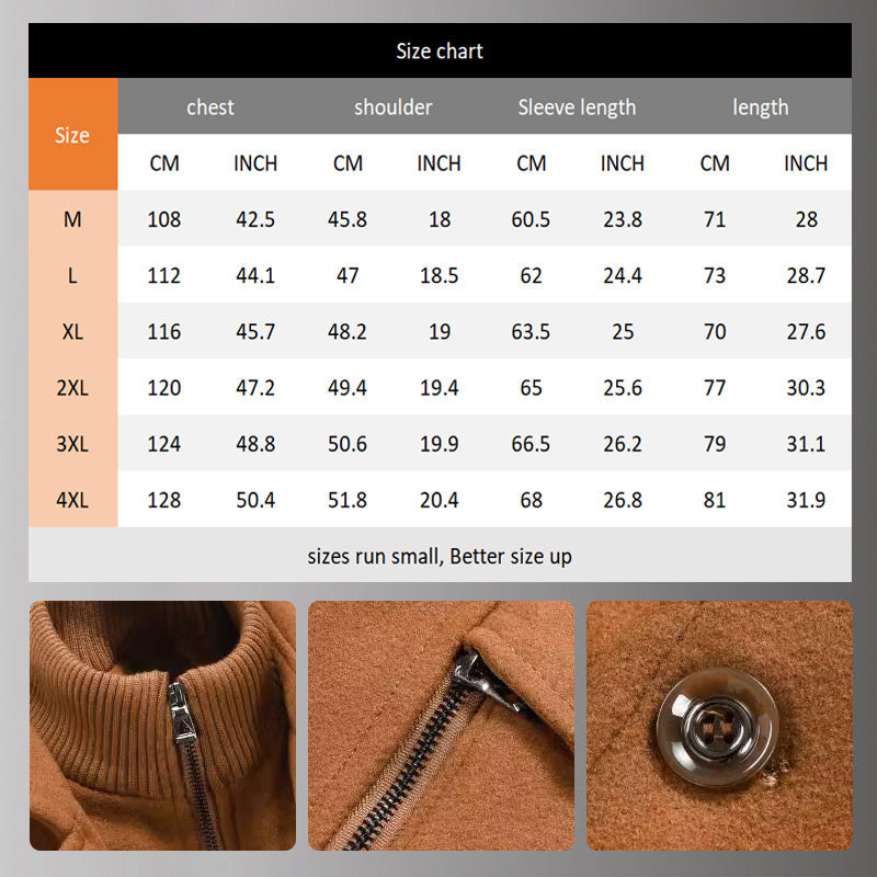 🔈🔈60% Korting🔥Nieuwe Wollen Herenjas met Dubbele Kraag voor Herfst en Winter