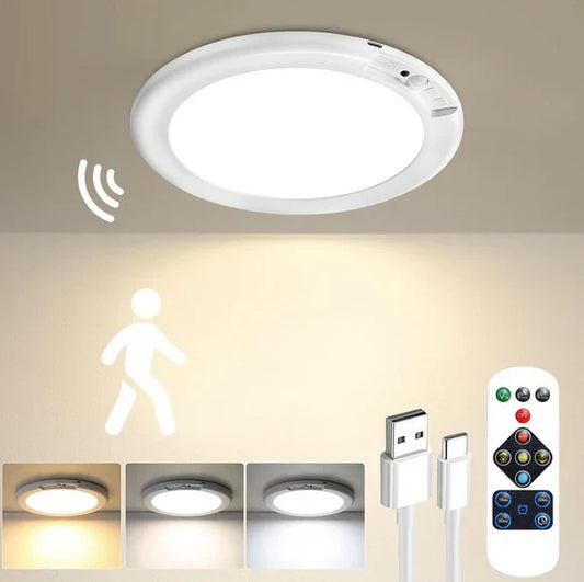 💥Grote Uitverkoop - 50% Korting💡 Oplaadbare Bewegingssensor Plafondlamp met Afstandsbediening - Magnetische Draadloze Plafondlamp op Batterij