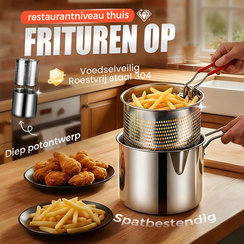 🔥 TOPAANBIEDING 50% KORTING! 🍳 Multifunctionele braadpan van 304 roestvrij staal – frituren, bakken, koken en stoven in één pan ✨