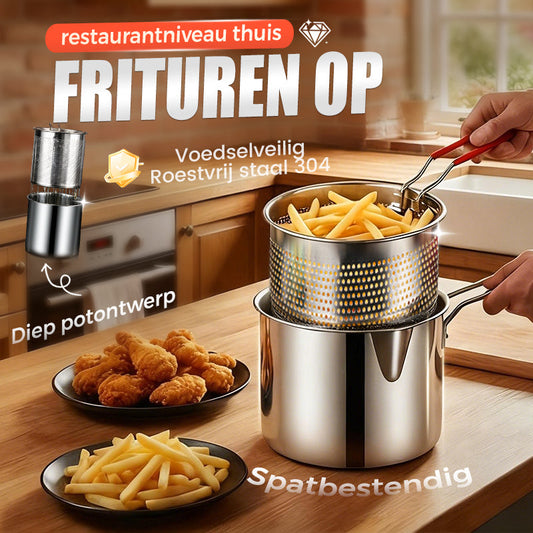🔥 TOPAANBIEDING 50% KORTING! 🍳 Multifunctionele braadpan van 304 roestvrij staal – frituren, bakken, koken en stoven in één pan ✨
