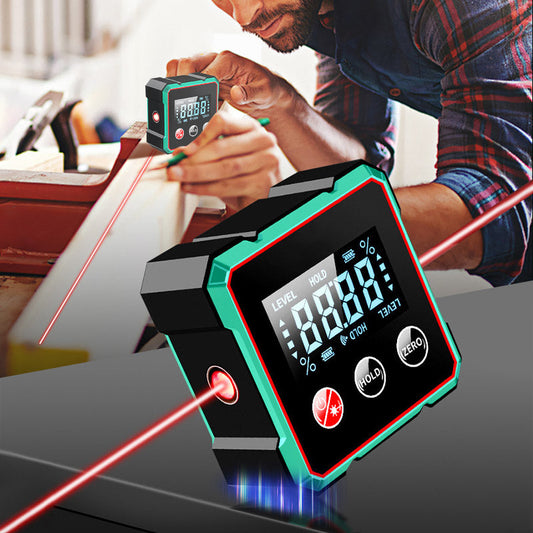 🔧Magnetische digitale hoekmeter – 1 mm nauwkeurigheid & elektronische laser! 🔍⚙️
