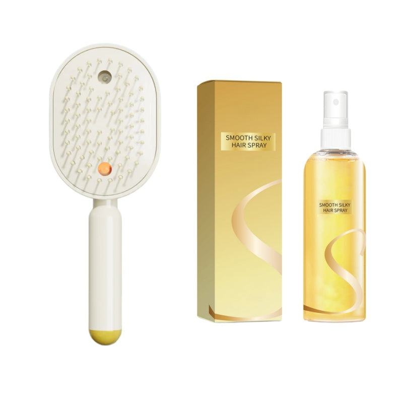 🥳2026 HOT SALE🥳💞50K+ VERKOCHT!💆‍♀️🔘50% KORTING! Elektrische haarborstel met spray & massage – Zacht ontwarren, voedende nevel. Zachte borstelharen, reiniging met één druk op de knop. ✨🪮