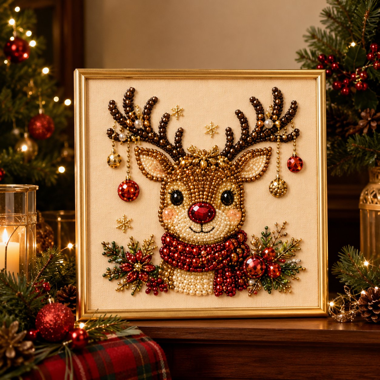 🧘 Ontspannend en geschikt voor beginners 🎨💎 DIY Kerst Parel & Strass Schilderkit