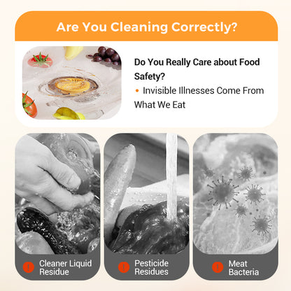 🔥Zomeruitverkoop - 55% korting🍉🥬Multifunctionele, draadloze en draagbare voedselreiniger en -zuiveraar met waterdicht ontwerp