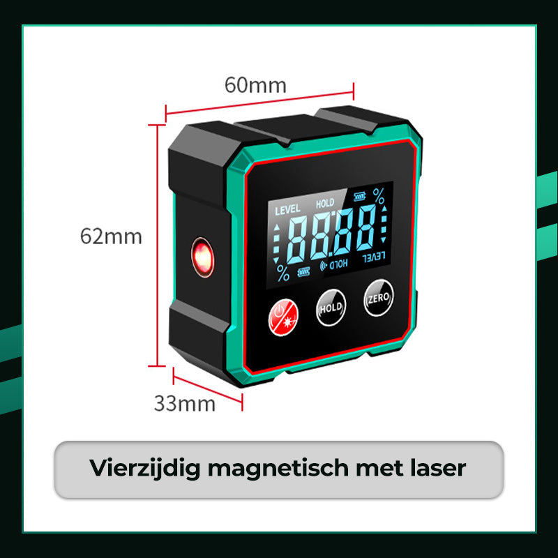 🔧Magnetische digitale hoekmeter – 1 mm nauwkeurigheid & elektronische laser! 🔍⚙️