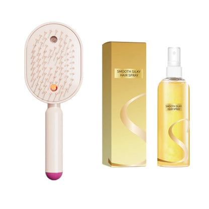 🥳2026 HOT SALE🥳💞50K+ VERKOCHT!💆‍♀️🔘50% KORTING! Elektrische haarborstel met spray & massage – Zacht ontwarren, voedende nevel. Zachte borstelharen, reiniging met één druk op de knop. ✨🪮