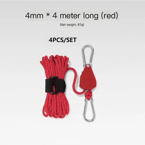 🔥55% korting🪢Bärbar Justerbar Fix Tält Hög styrka Snabb koelkast Remskiva Camping Rope 🌳 (4 stuks / set)