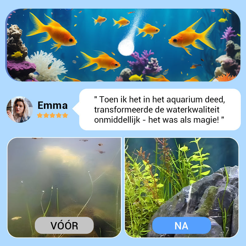 🐟 KOOP 1, KRIJG 1 GRATIS! 💧 Tablet voor waterzuivering in het aquarium – Verwijdert onzuiverheden, brengt de pH-waarde in balans en is zacht voor vissen 🧪