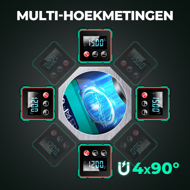 🔧Magnetische digitale hoekmeter – 1 mm nauwkeurigheid & elektronische laser! 🔍⚙️