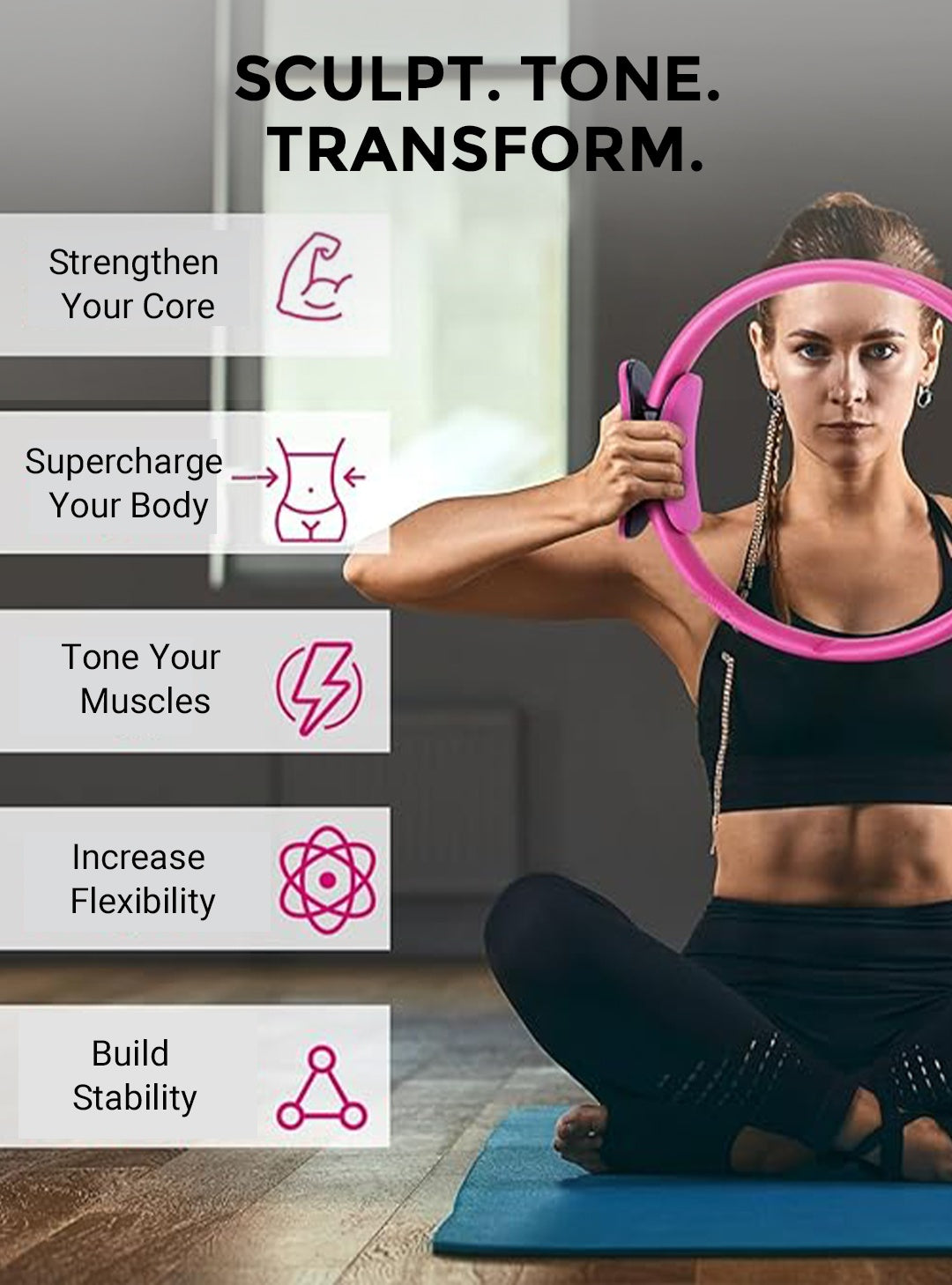 🏃‍♀️ NU 60% KORTING! 🌀 Pilatesring – Verbetert de core-kracht, lichtgewicht en ideaal voor thuis/op reis 💪