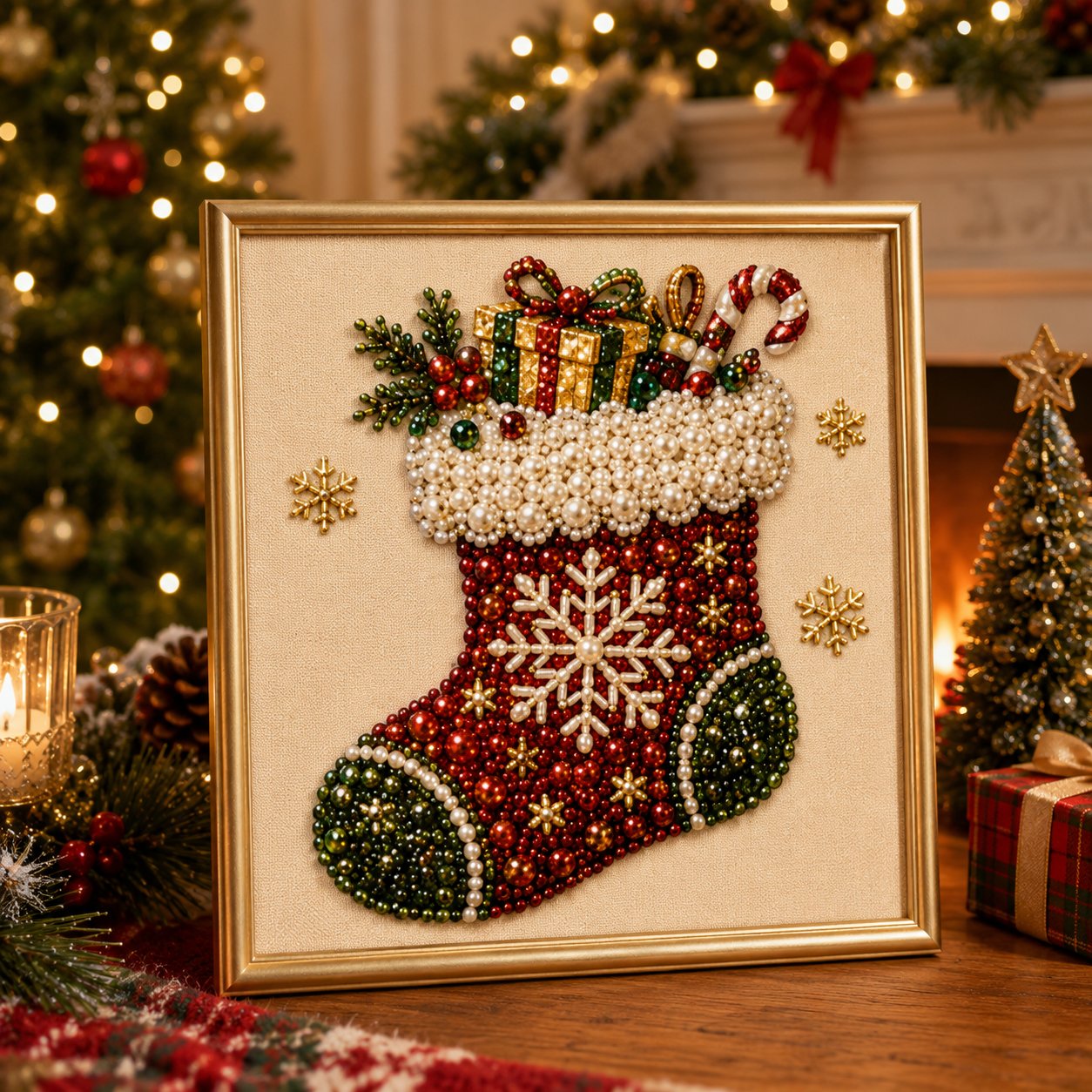 🧘 Ontspannend en geschikt voor beginners 🎨💎 DIY Kerst Parel & Strass Schilderkit