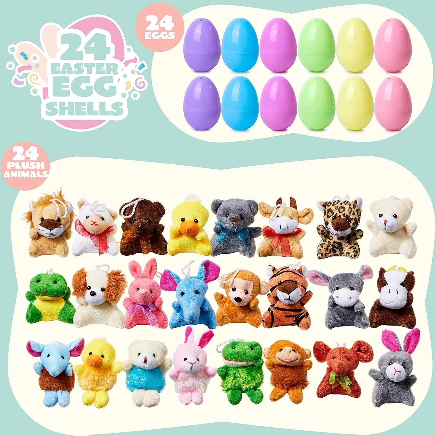 🐰 NU 60% KORTING! 🥚 Voorgevulde paaseieren met knuffeldieren – Zachte pluche vulling, kleurrijk en perfect voor eierjachten 🐣