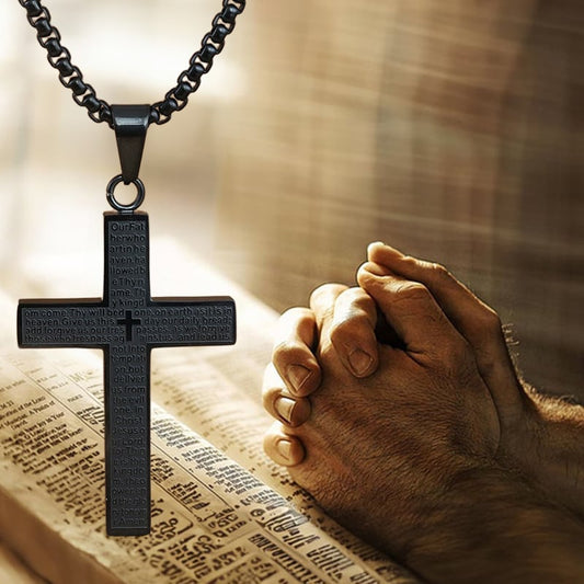 🎉KOOP 1, KRIJG 1 GRATIS✝️ "Onzevader"-krabbelkruis-hanger