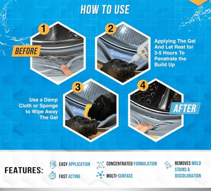 🔥TIJDELIJKE AANBIEDING 60% KORTING!!💥 Schimmelverwijderingsgel met schrobborstel – Krachtige schimmelverwijderaar voor wasmachineafdichtingen, douchekit, tegelvoegen en badkamer