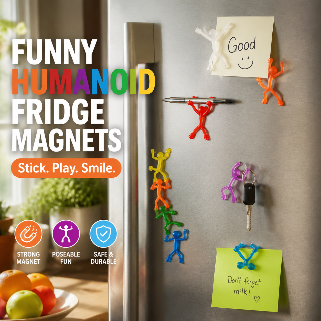 🔥50% KORTING🧲 Creatieve magneetfiguurtjes | Sterke magnetische hechting · Beweegbare gewrichten · Stressverlichting | Koelkast/bureau/opbergruimte