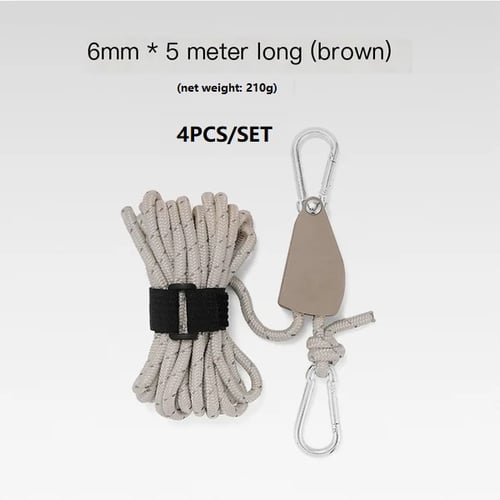 🔥55% korting🪢Bärbar Justerbar Fix Tält Hög styrka Snabb koelkast Remskiva Camping Rope 🌳 (4 stuks / set)