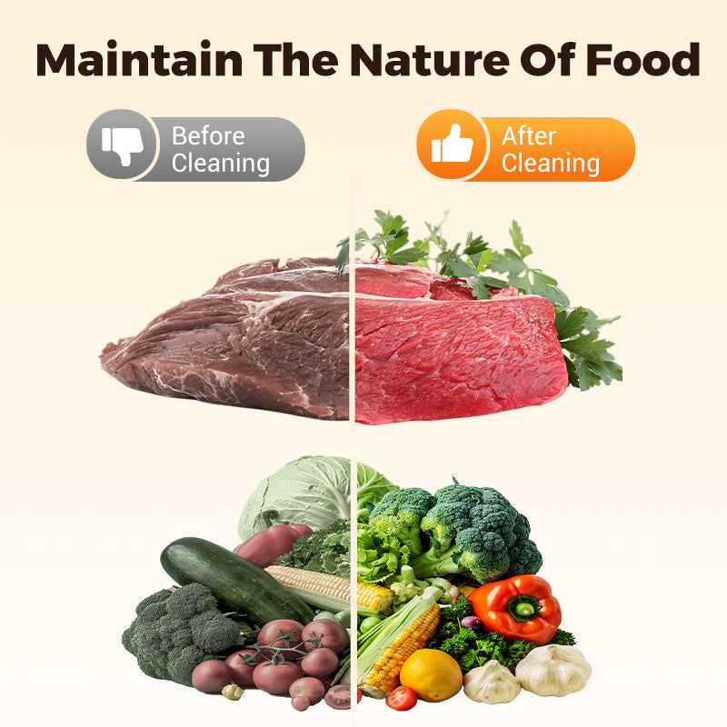 🔥Zomeruitverkoop - 55% korting🍉🥬Multifunctionele, draadloze en draagbare voedselreiniger en -zuiveraar met waterdicht ontwerp