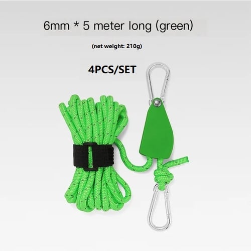 🔥55% korting🪢Bärbar Justerbar Fix Tält Hög styrka Snabb koelkast Remskiva Camping Rope 🌳 (4 stuks / set)