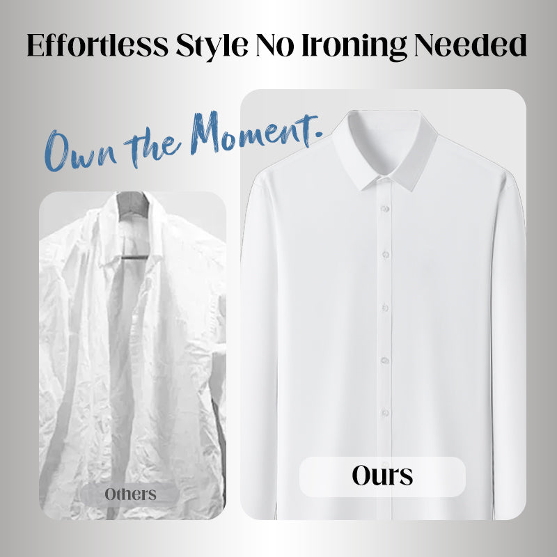 🔈🔈60% korting🔥Effen overhemden met lange mouwen en revers voor heren