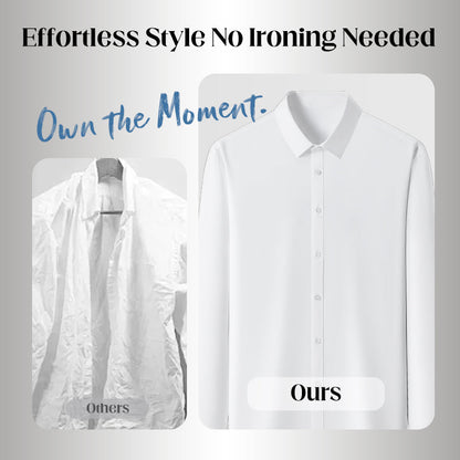 🔈🔈60% korting🔥Effen overhemden met lange mouwen en revers voor heren