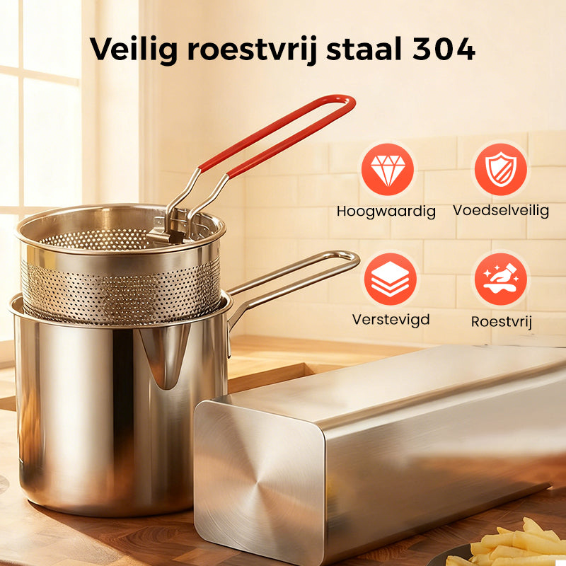 🔥 TOPAANBIEDING 50% KORTING! 🍳 Multifunctionele braadpan van 304 roestvrij staal – frituren, bakken, koken en stoven in één pan ✨