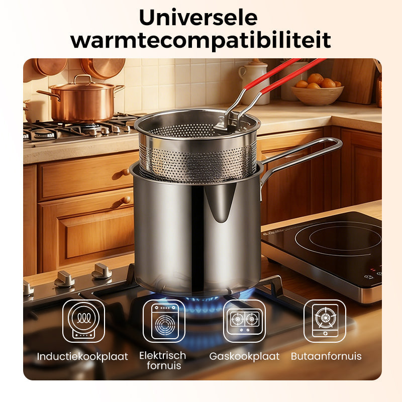🔥 TOPAANBIEDING 50% KORTING! 🍳 Multifunctionele braadpan van 304 roestvrij staal – frituren, bakken, koken en stoven in één pan ✨