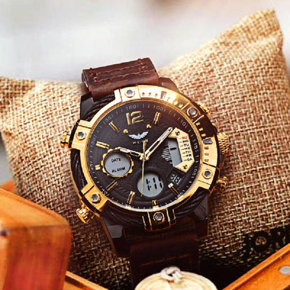 ⌚Multifunctioneel 3ATM waterdicht heren quartz sporthorloge met dubbel display