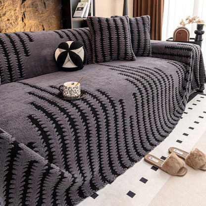 🎁Nieuw in 2026: 50% KORTING💥Zachte, pluche antislip-bankhoes – dikke gestreepte bankhoes, gezellige, winterbestendige meubelbeschermer voor de woonkamer, universele antislip-bankhoes