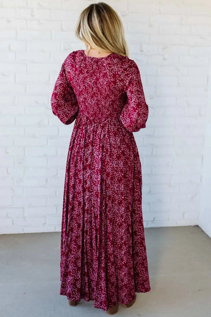 🌺NU 60% KORTING! ✨ Dames maxi-jurk van rayon met bloemenprint, gesmokte taille en voering – flatterende pasvorm, lichtgewicht stof en elegante boho-stijl 💃