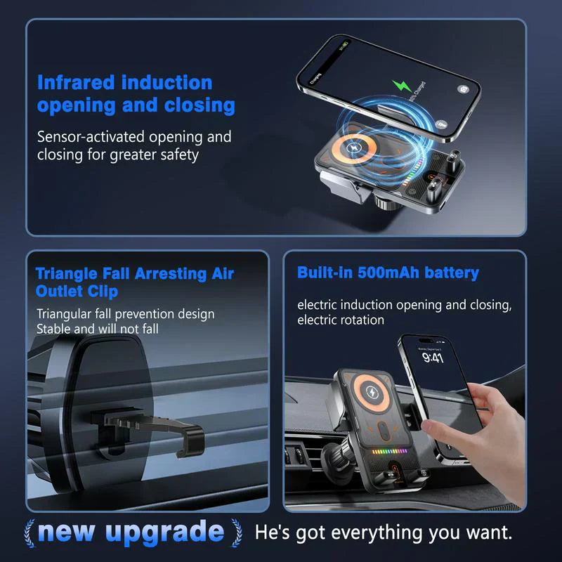 🚗 NU 60% KORTING! 📱 2-in-1 autotelefoonhouder & draadloze oplader – 360° draaibaar, stevige grip & snel opladen 🔋