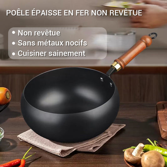 🍳Dit is de laatste dag van de promotie🔥Ongecoate dikke ijzeren pan (🚀55% korting)
